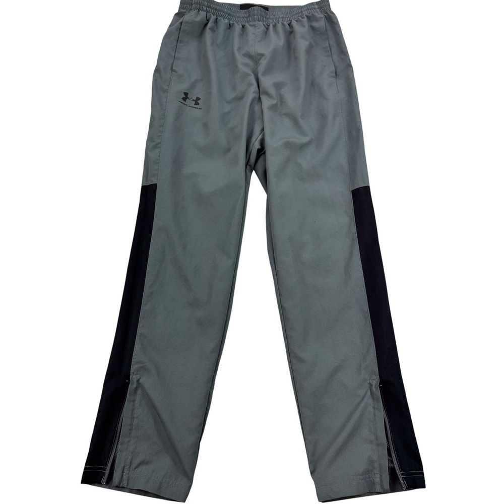 Under Armour Vital Woven Pants Mens Medium Gray Black 1352031 Track Warmup Run